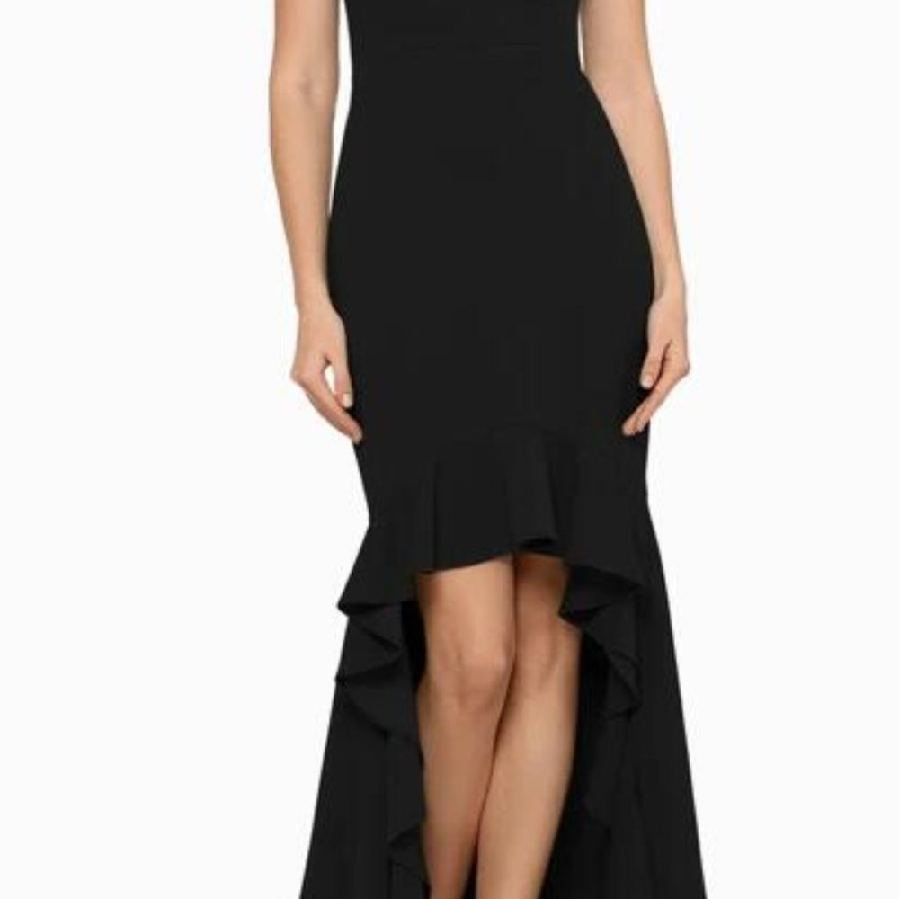 XSCAPE High-Low Ruffled V-Neck Flounce Dress Gown/ - Picture 2 of 11
